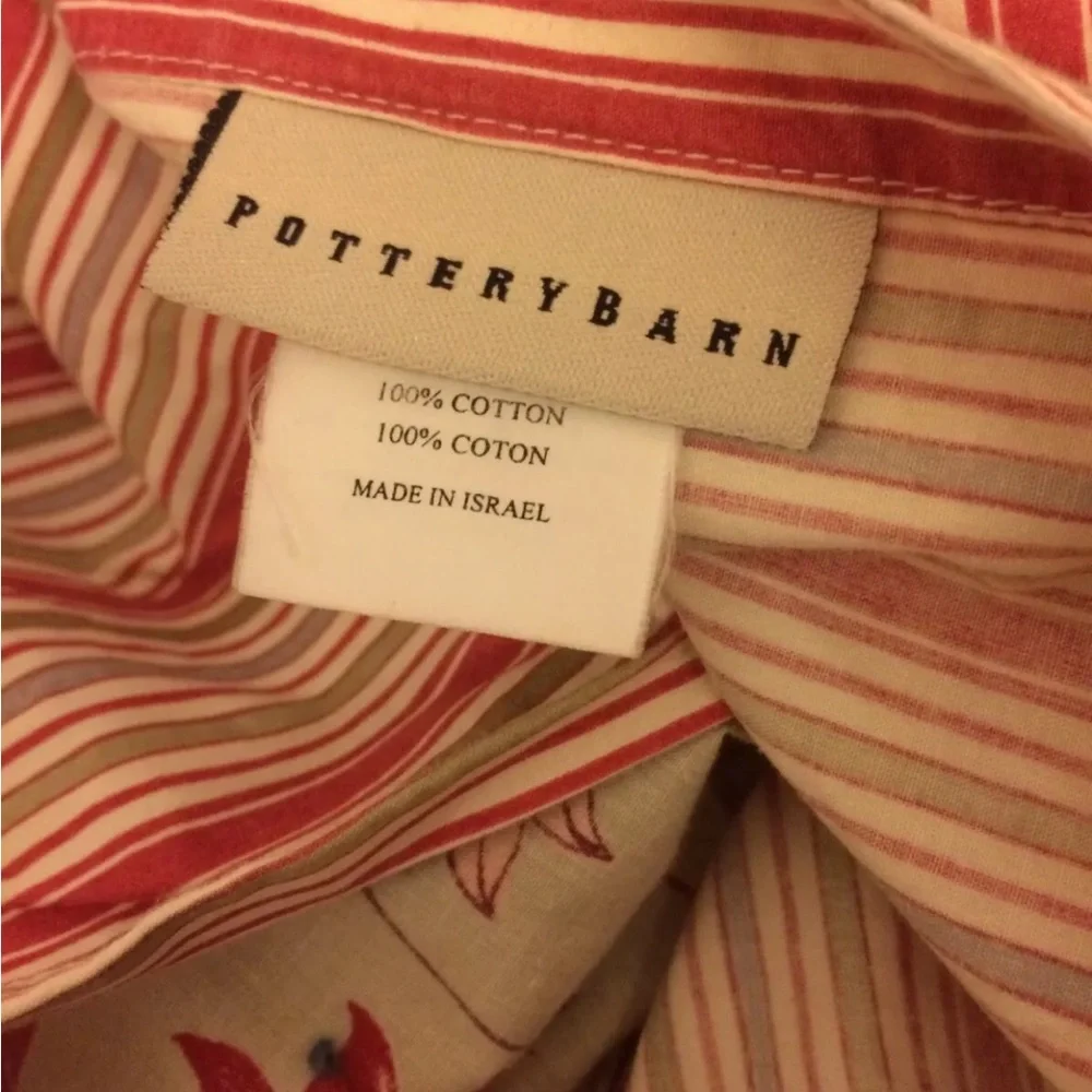 Pottery Barn two sided standard pillow shams stripe & floral lot of 2